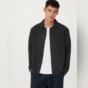 Frank And Oak The Wool Blend Overshirt Storm Grey